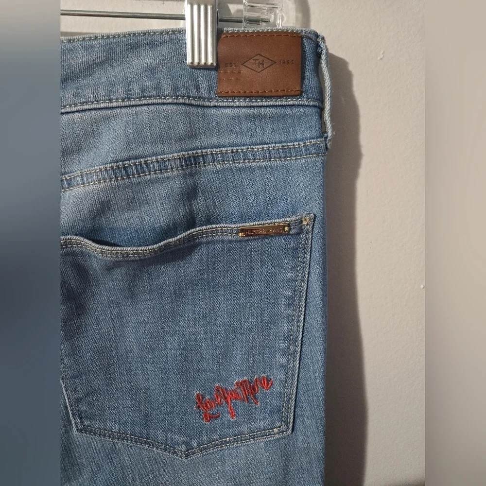 Tommy Hilfiger Tribeca Star Love You More Straight Jeans Womens Size 12 Y2K - Picture 10 of 11